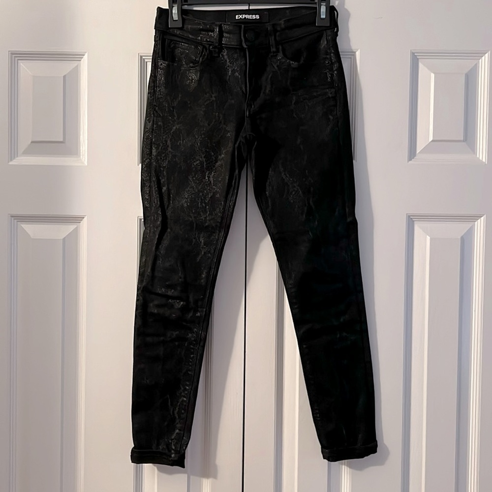 Express Black Snake Print Jeans